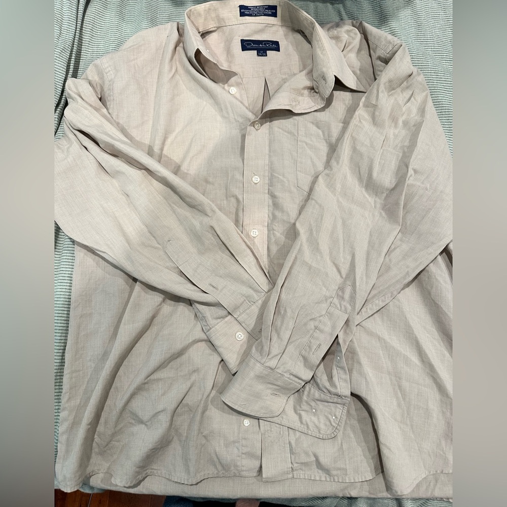 Oscar de la Renta Light Beige Button-Up Shirt